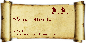 Müncz Mirella névjegykártya